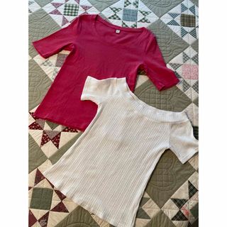 ユニクロ(UNIQLO)のレディースUNIQLO & CECIL McBEE 半袖リブT 2枚セット(Tシャツ(半袖/袖なし))