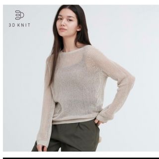 ユニクロ(UNIQLO)のユニクロ　3Dメッシュクルーネックセーター(ニット/セーター)