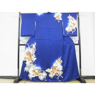 平和屋川間店■訪問着　駒刺繍　扇吉祥菊花文　暈し染め　金彩　逸品　cf3686(着物)