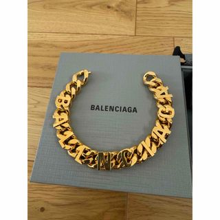 BALENCIAGA ゴールド チェーン ロゴ ブレスレット M