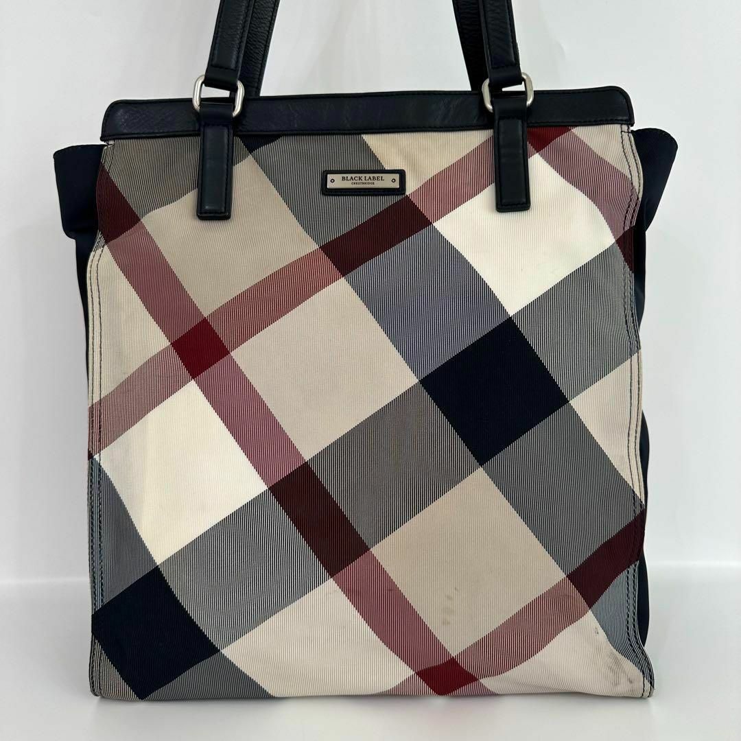 BURBERRY(バーバリー)のバーバリー Burberry トートバッグ レザー ナイロン ベージュ ネイビー レディースのバッグ(トートバッグ)の商品写真