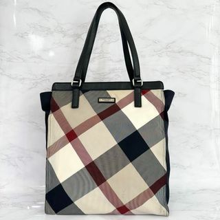 バーバリー(BURBERRY)のバーバリー Burberry トートバッグ レザー ナイロン ベージュ ネイビー(トートバッグ)