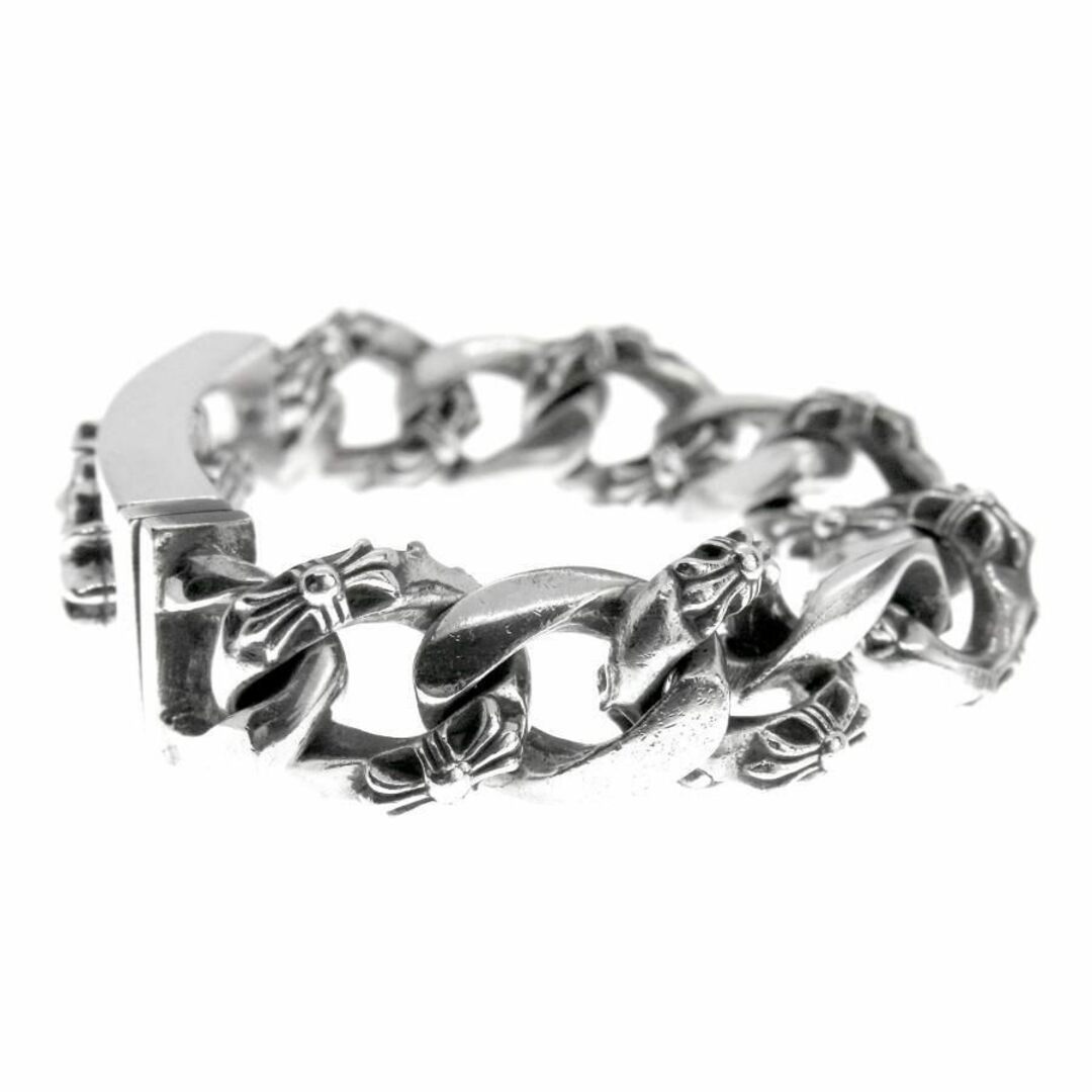 Chrome Hearts(クロムハーツ)のクロムハーツ CHROME HEARTS ■ 【 ID FLORAL CRS 】 ID フローラル ファンシー チェーン シルバー ブレスレット　w17683 メンズのアクセサリー(ブレスレット)の商品写真