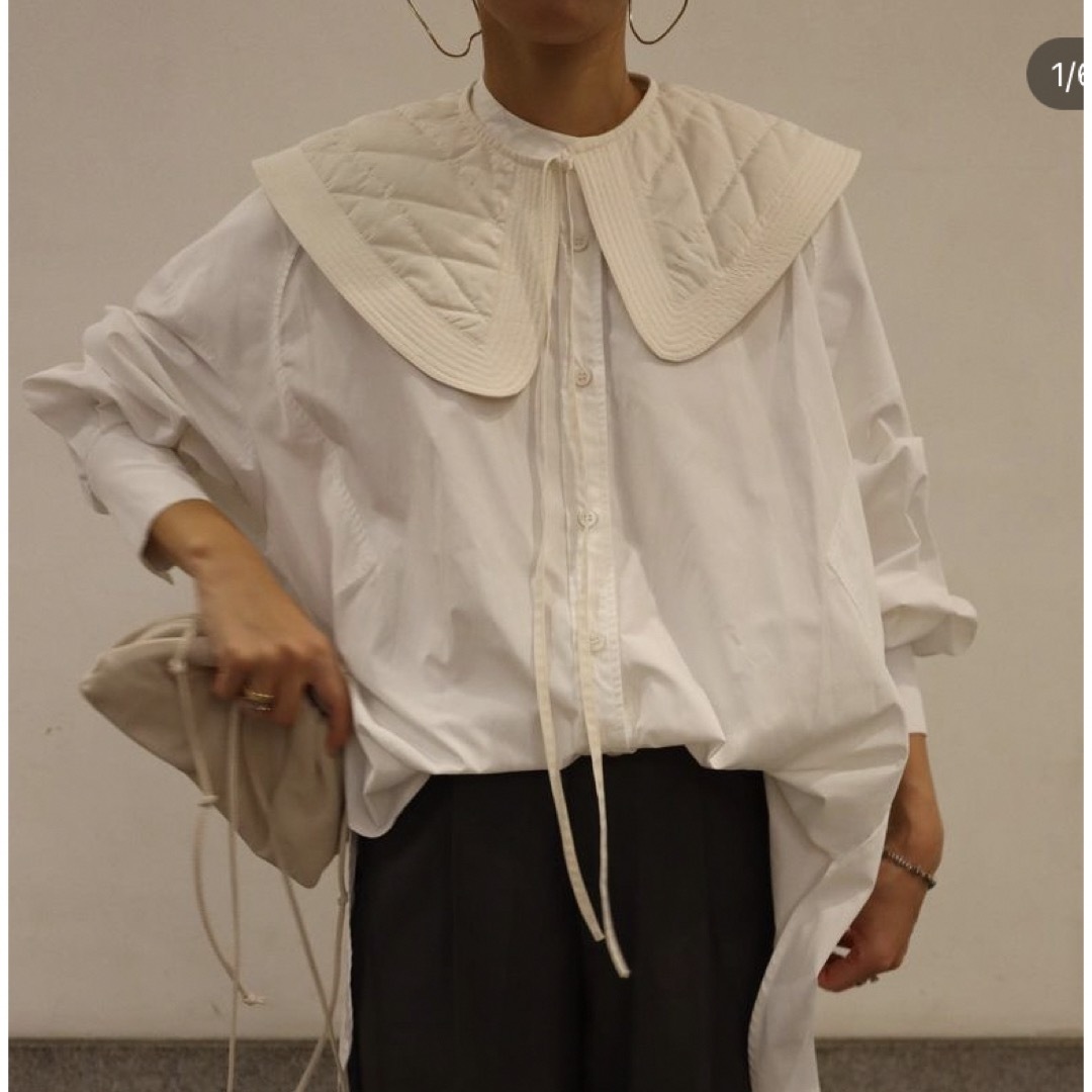 machattマチャットキルティングつけ襟　ホワイト レディースのアクセサリー(つけ襟)の商品写真