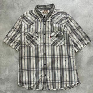 リーバイス(Levi's)の00s Levi’s リーバイス　ロングホーン　復刻　半袖　チェック　シャツ(Tシャツ/カットソー(半袖/袖なし))