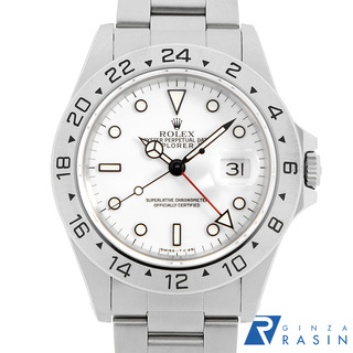 ロレックス(ROLEX)のロレックス エクスプローラーII 16570 ホワイト オールトリチウム シングルバックル N番 メンズ 中古 腕時計(腕時計(アナログ))