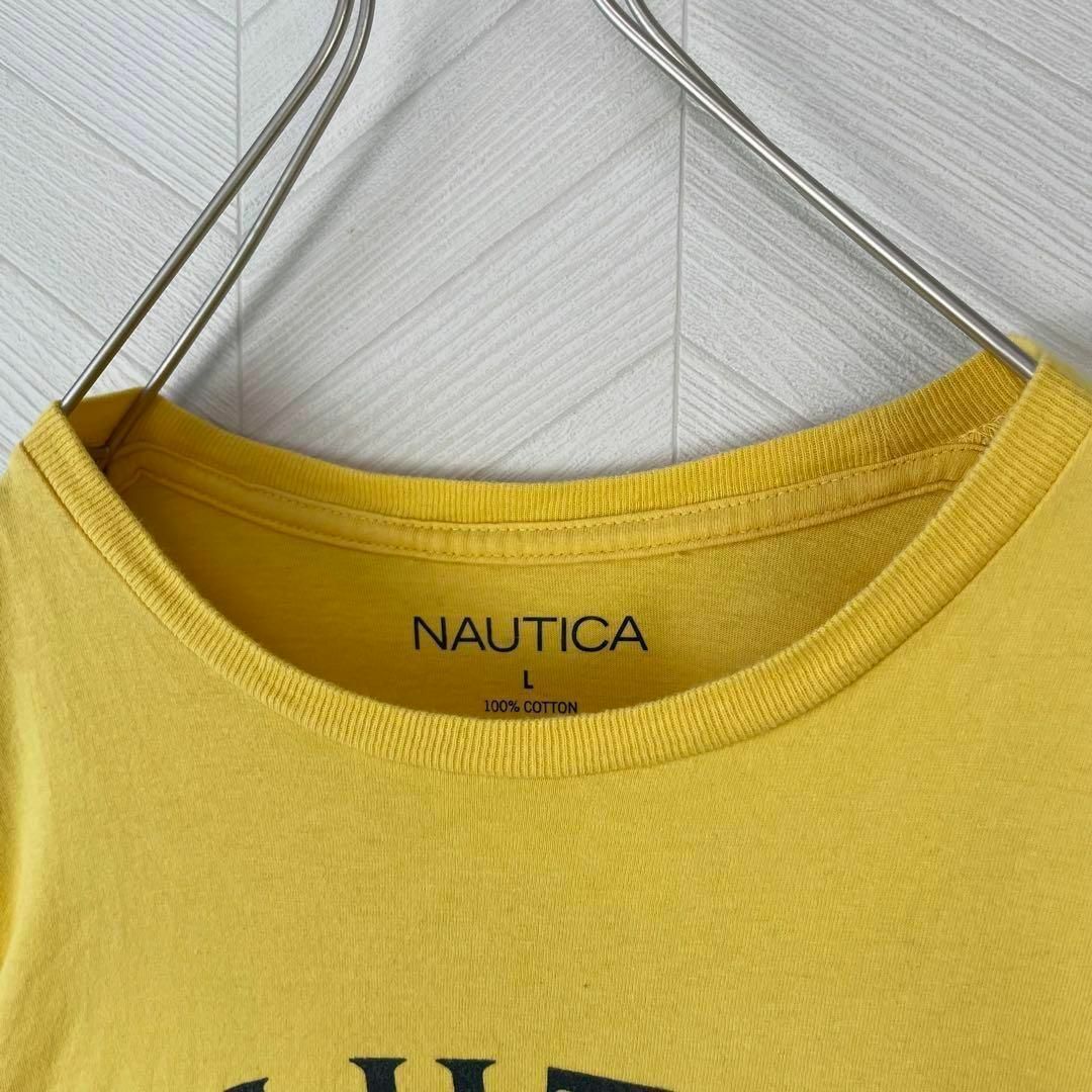 NAUTICA(ノーティカ)のUSA古着 ノーティカ Tシャツ 半袖 デカロゴ イカリ マリン ゆるだぼ 黄色 メンズのトップス(Tシャツ/カットソー(半袖/袖なし))の商品写真