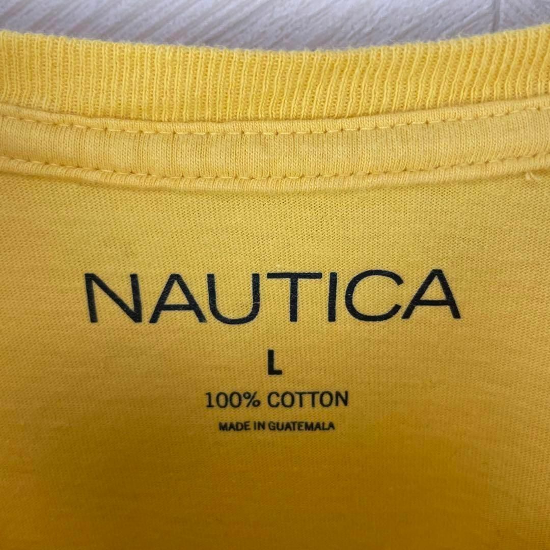 NAUTICA(ノーティカ)のUSA古着 ノーティカ Tシャツ 半袖 デカロゴ イカリ マリン ゆるだぼ 黄色 メンズのトップス(Tシャツ/カットソー(半袖/袖なし))の商品写真