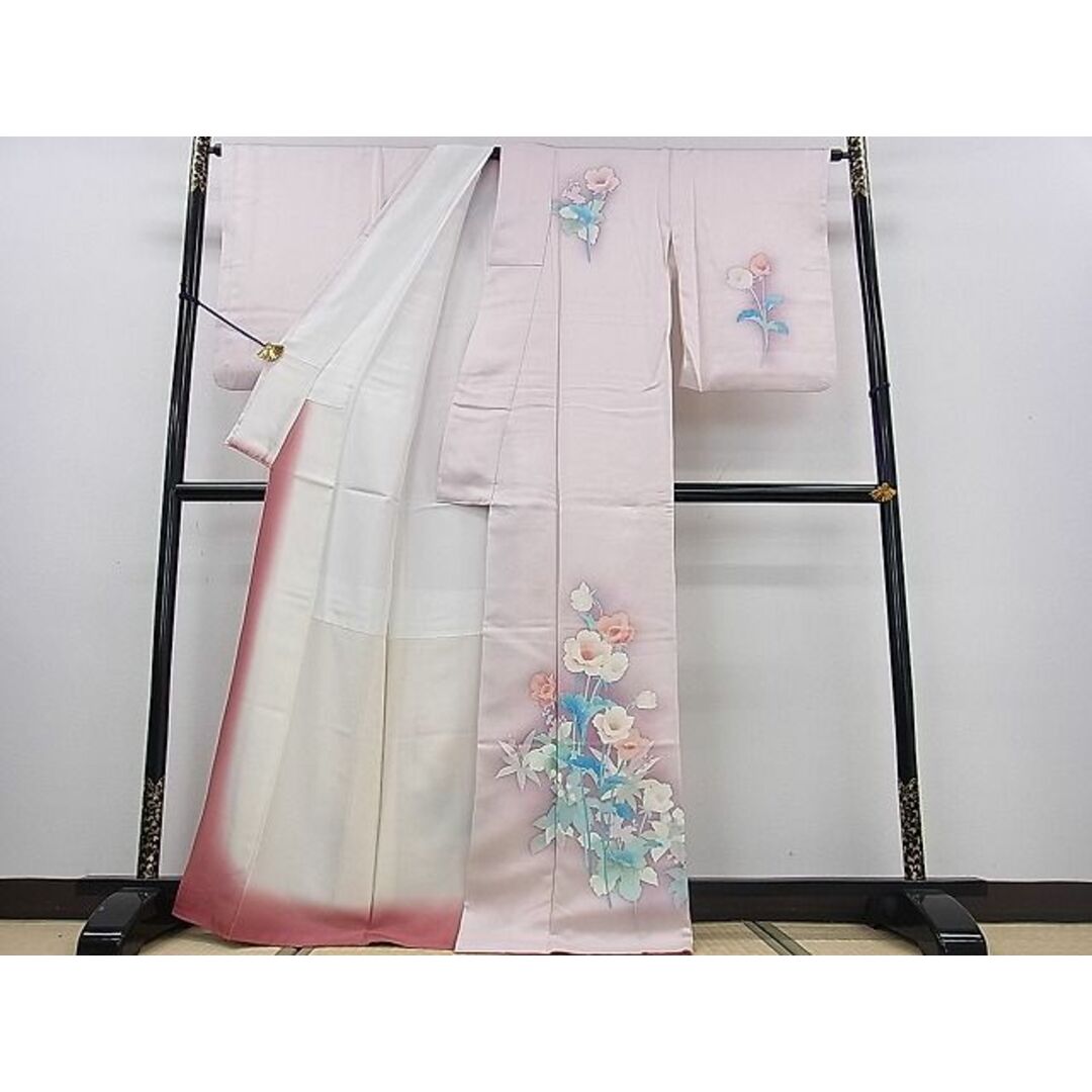 平和屋川間店■訪問着　草花文　暈し染め　逸品　ox0924 レディースの水着/浴衣(着物)の商品写真