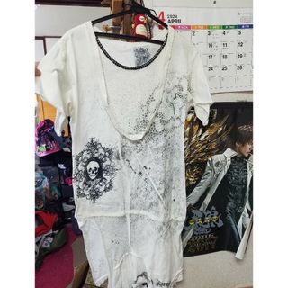 エイチナオト(h.naoto)の今は無いブランド！h.NAOTO HEAVEN 半袖デザインロングカットソー(Tシャツ/カットソー(半袖/袖なし))