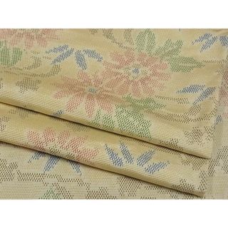 平和屋川間店■上質な紬　流水花文　着丈157.5cm　裄丈64cm　正絹　逸品　B-wt6589(着物)