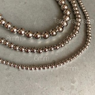 ●handmadeステンレスballネックレスS4mm●金属アレルギー対応(ネックレス)