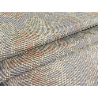 平和屋川間店■本場大島紬　7マルキ　草花文　着丈153.5cm　裄丈62.5cm　正絹　逸品　A-br3694(着物)