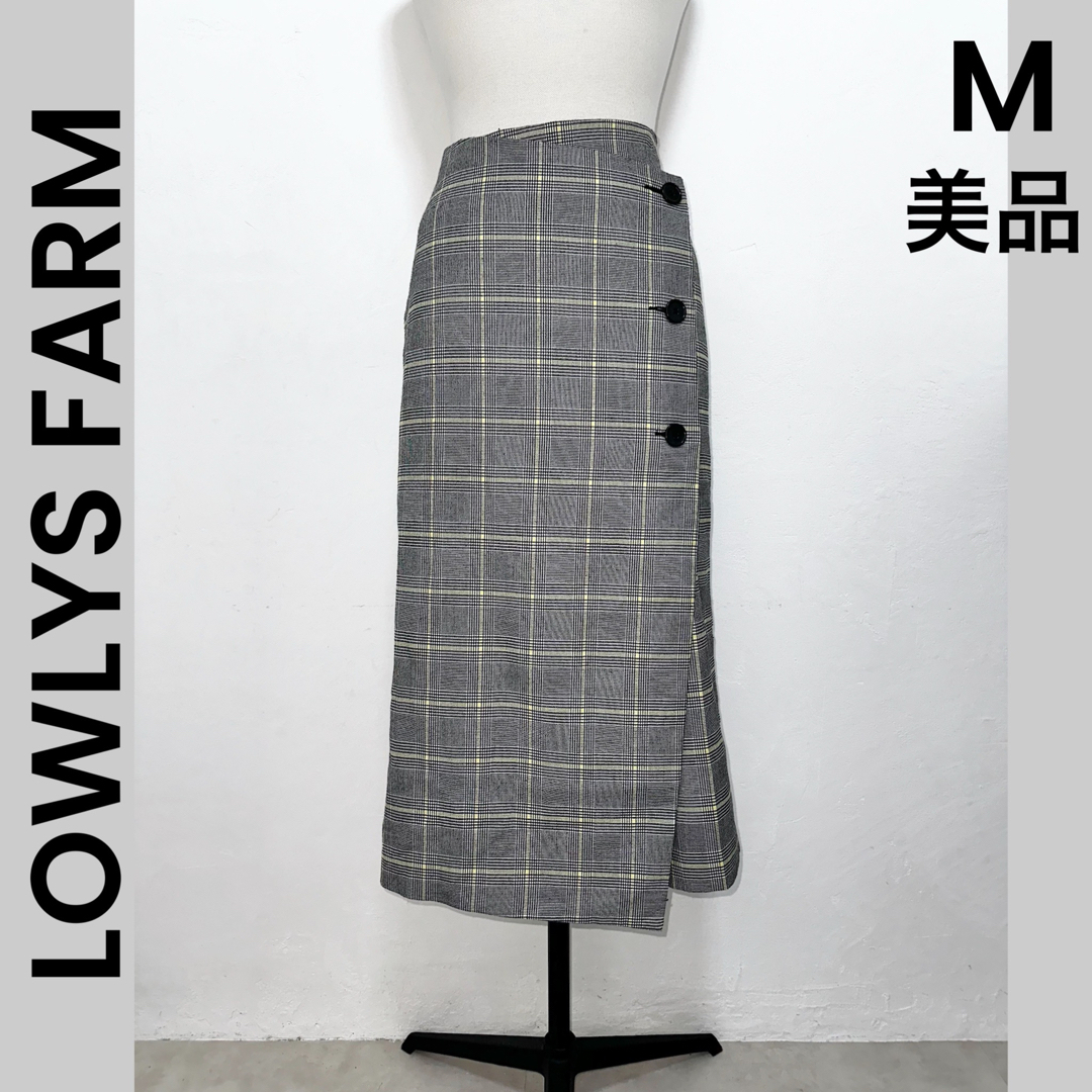 LOWRYS FARM(ローリーズファーム)の【LOWLYS FARM】ロングスカート  巻きスカート グレンチェック レディースのスカート(ロングスカート)の商品写真