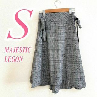 マジェスティックレゴン(MAJESTIC LEGON)のマジェスティックレゴン　フレアスカート きれいめ リボンポリエステル65%(ひざ丈スカート)