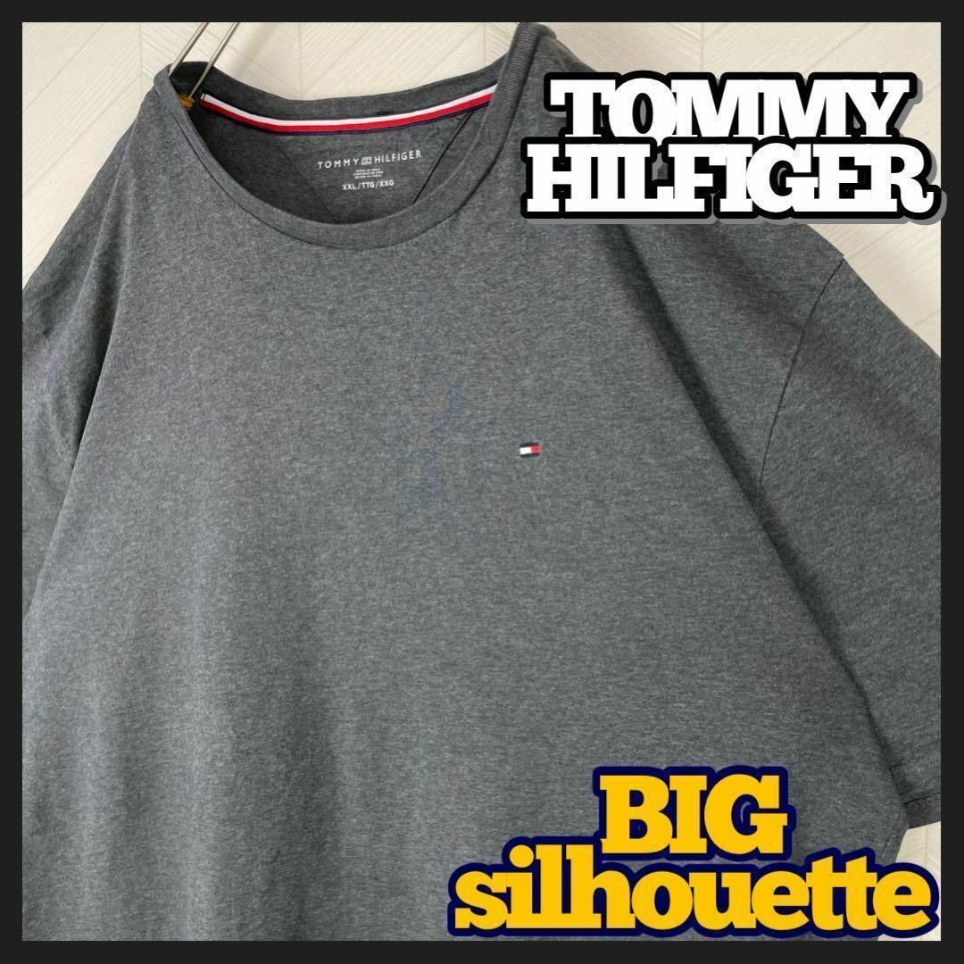 TOMMY HILFIGER(トミーヒルフィガー)のトミー ヒルフィガー Tシャツ オーバーサイズ 刺繍ロゴ ワンポイント US古着 メンズのトップス(Tシャツ/カットソー(半袖/袖なし))の商品写真