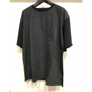 新品　YARD PLUS ピーチ起毛　5分袖　Tシャツ　メンズ　ブラック　L(Tシャツ/カットソー(半袖/袖なし))