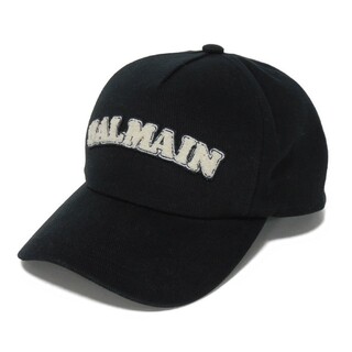 バルマン(BALMAIN)のBALMAIN バルマン ベースボール キャップ 2 テクスチャード ブラック ホワイト 未使用 ロゴ コットン 帽子 BH0XA230 CD29(その他)