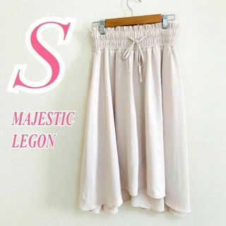 マジェスティックレゴン(MAJESTIC LEGON)のマジェスティックレゴン　フレアスカート リボン きれいめポリエステル100%(ひざ丈スカート)