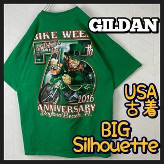 希少 バイクウィーク 75周年記念モデル デイトナビーチ Tシャツ 緑 ゆるだぼ(Tシャツ/カットソー(半袖/袖なし))