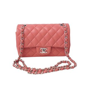 シャネル(CHANEL)のCHANEL シャネル 横長 20cm ショルダーバッグ ミニマトラッセショルダーチェーン ピンク ラムスキン 美品 中古 62445(ハンドバッグ)