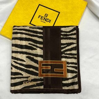 FENDI - FENDI フェンディ ゼブラ柄 スカーフ バンダナ ブラウン ブランド