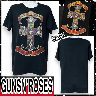 【GUNSN’ROSES】スカル&クロスバンドTシャツ☆バンT(Tシャツ/カットソー(半袖/袖なし))