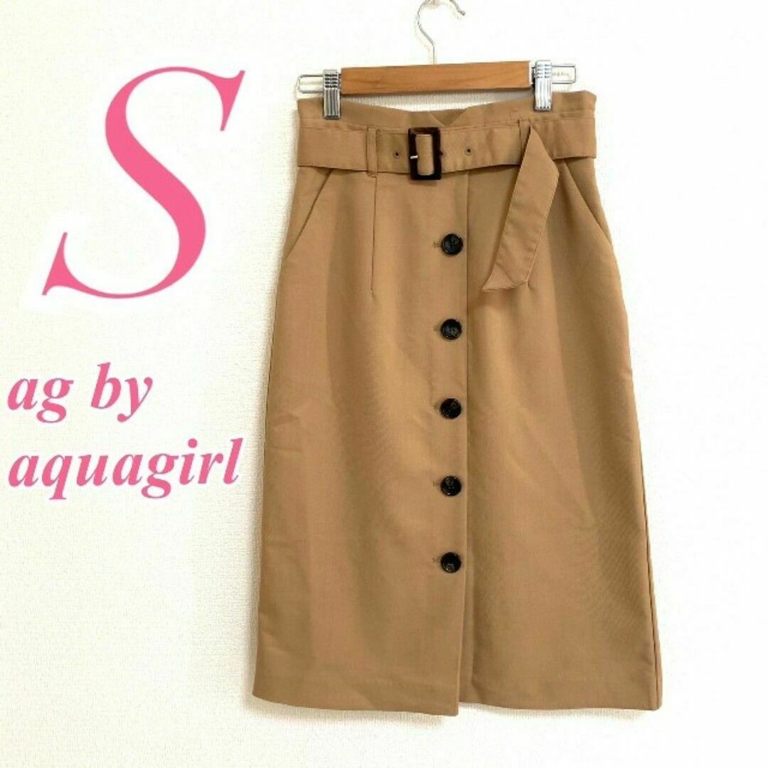 AG by aquagirl(エージーバイアクアガール)のエージーバイアクアガール　タイトスカート ボタン ベルト レディースのスカート(ひざ丈スカート)の商品写真