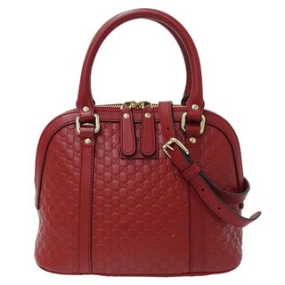 グッチ(Gucci)のグッチ GUCCI バッグ レディース ブランド マイクロGG シマ ハンドバッグ ショルダーバッグ 2way レッド 449654 肩がけ おしゃれ 小さめ コンパクト 赤 ゴールド金具 【中古】(ハンドバッグ)