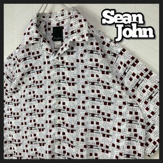 ショーンジョン(Sean John)の極美品 ショーンジョン オープンカラー シャツ 開襟 総柄 超ビックサイズ 半袖(シャツ)