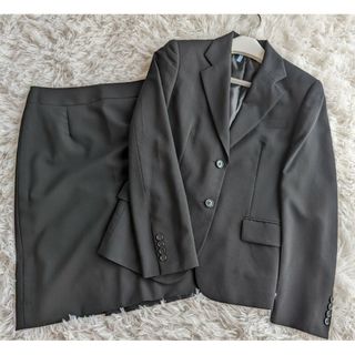 アオヤマ(青山)の洋服の青山I.M.G.Nレディース　スカートスーツセットアップブラック(スーツ)