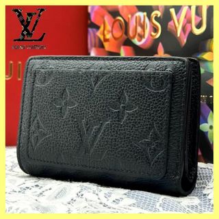 ルイヴィトン(LOUIS VUITTON)の✨極上美品✨ルイヴィトン アンプラント クレア コンパクトウォレット レザー 黒(財布)