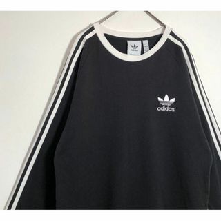 adidas - adidasアディダス　刺繍ロゴ　リンガー　サイドライン　ロングTシャツ