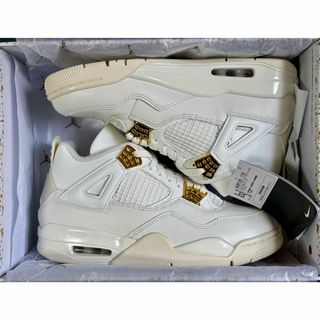 ジョーダン(Jordan Brand（NIKE）)の未使用品　AJ4 White&Gold WMNS25cm M ENS24.5cm(スニーカー)