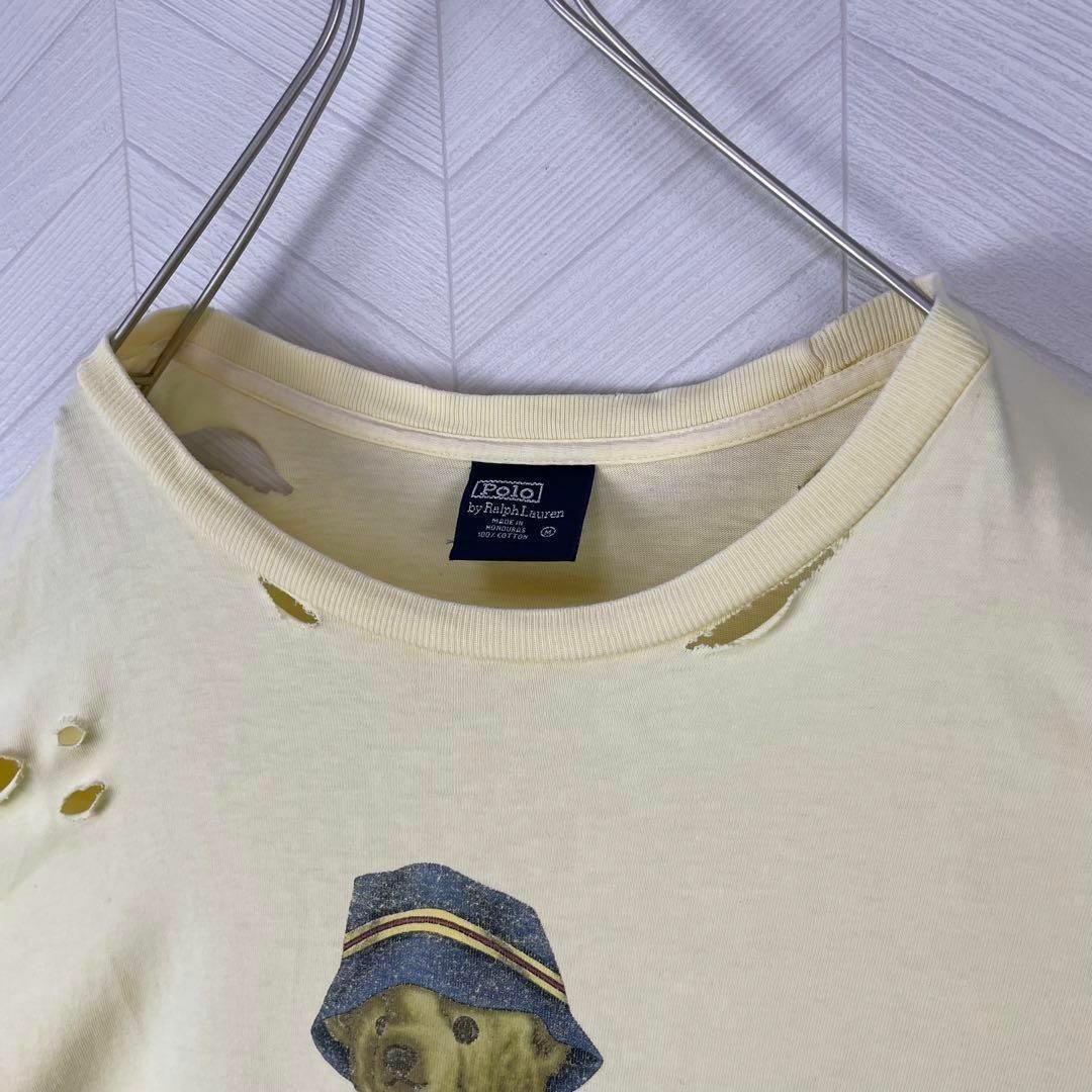 POLO RALPH LAUREN(ポロラルフローレン)の激レア 90s ポロベア Tシャツ ボロT ハードダメージ ラルフローレン 半袖 メンズのトップス(Tシャツ/カットソー(半袖/袖なし))の商品写真