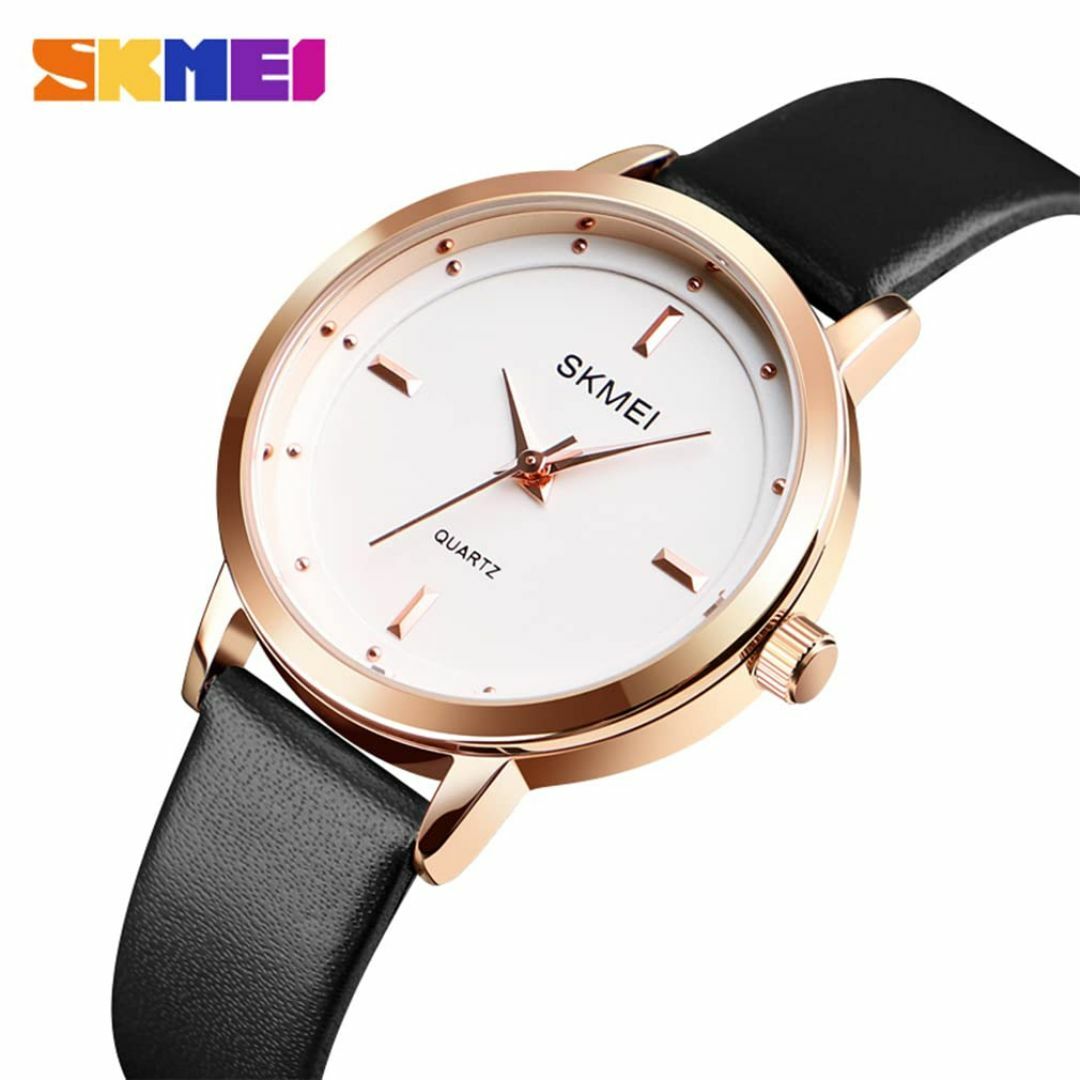 色:L1457ブラックホワイト腕時計 レディース おしゃれ シンプル ブラッ レディースのファッション小物(腕時計)の商品写真