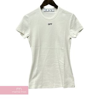 OFF-WHITE - OFF-WHITE 2021SS Slim Fit Cotton Tee OWAA065R21-JER001 オフホワイト スリムフィットコットンTシャツ 半袖カットソー プリント フロントロゴ ホワイト サイズ40【240419】【新古品】【me04】