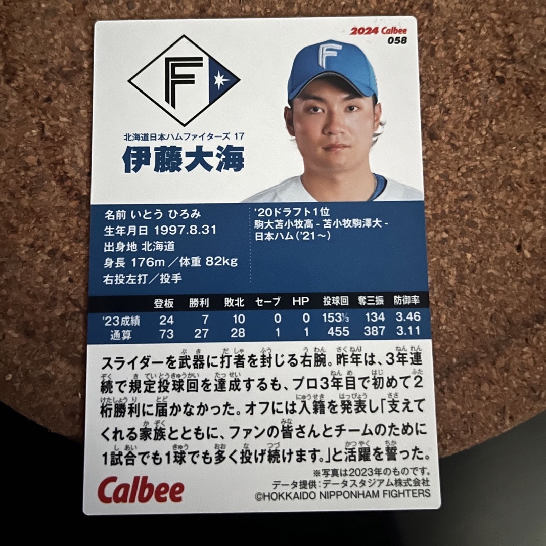 カルビー(カルビー)の伊藤大海　エラーカード　プロ野球チップス エンタメ/ホビーのタレントグッズ(スポーツ選手)の商品写真