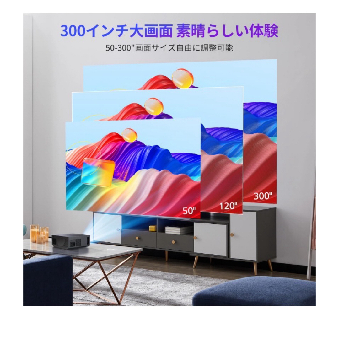 2024年最新最高品質プロジェクター 20000LM リアル　定価48000円 スマホ/家電/カメラのテレビ/映像機器(プロジェクター)の商品写真