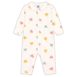 プチバトー(PETIT BATEAU)のプチバトー ハート 襟付き ロンパース 67センチ(ロンパース)