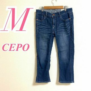 CEPO - セポ　デニムパンツ　M　ブルー　クロップド丈　春夏　ジーパン　綿　レーヨン　ポリ