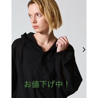 ミズイロインド(mizuiro ind)のmizuiro ind フード付きワイドシャツ　ブラック(シャツ/ブラウス(長袖/七分))