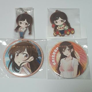 彼女お借りします　水原千鶴缶バッジ&ストラップ　四点(キャラクターグッズ)