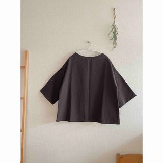 ご予約品 ハンドメイド ナチュラル服 ボトルネック襟ぽんちょプルオーバー(シャツ/ブラウス(長袖/七分))