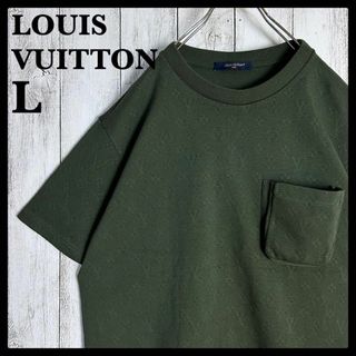 ルイヴィトン(LOUIS VUITTON)の【人気Lサイズ】ルイヴィトン☆モノグラム柄 ポケットTシャツ カーキ 美品(Tシャツ/カットソー(半袖/袖なし))