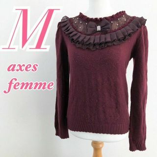 アクシーズファム(axes femme)のaxes femme　アクシーズファム　長袖ニット セーター レース(ニット/セーター)