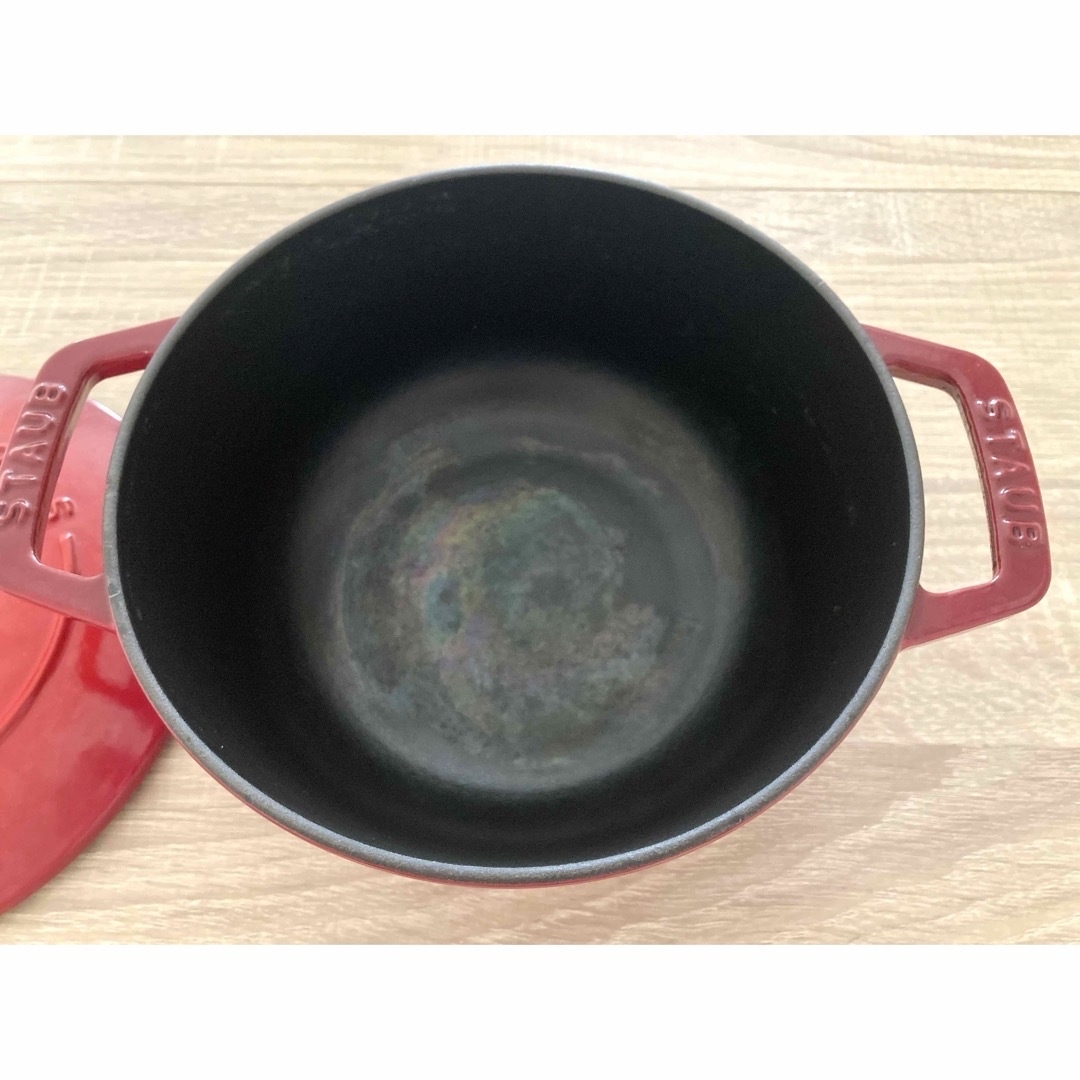 STAUB(ストウブ)鍋　ワナベ　18cm レッド インテリア/住まい/日用品のキッチン/食器(鍋/フライパン)の商品写真