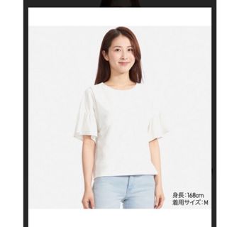 ユニクロ(UNIQLO)のUNIQLO フリルブラウスT（半袖）(Tシャツ/カットソー(半袖/袖なし))