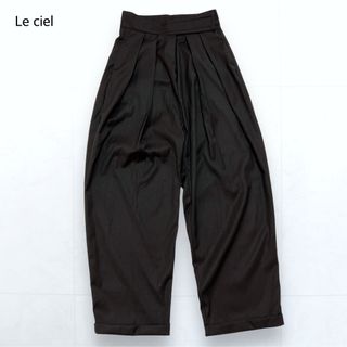 美品＊ルシエル ハイウエスト タック サルエルパンツ ブラック L(サルエルパンツ)