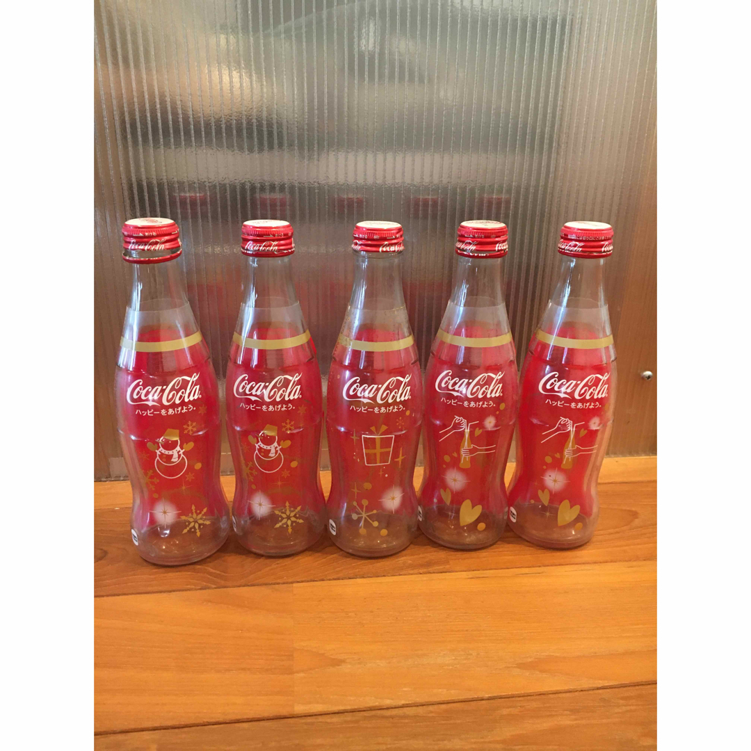 コカ・コーラ(コカコーラ)のCoca-Cola コカコーラ 空瓶 瓶 レトロ クリスマス限定　5本セット エンタメ/ホビーのコレクション(その他)の商品写真